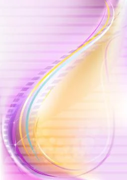 Purple yellow gradient mesh with slender stripes and lights Illustrazione stock