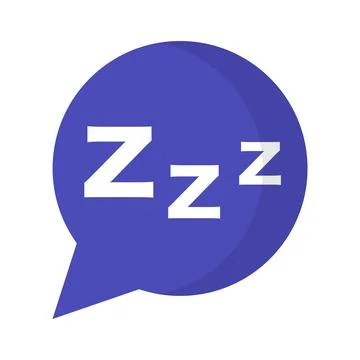 Purple zzz speech bubble icon. Vector. Stock Illustration