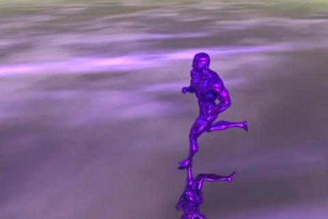 PurpleManRun 07 2997 Stock Footage
