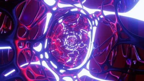 Purple/White Organic Dimension VJ Loop Background Animation Stock Footage 240294753