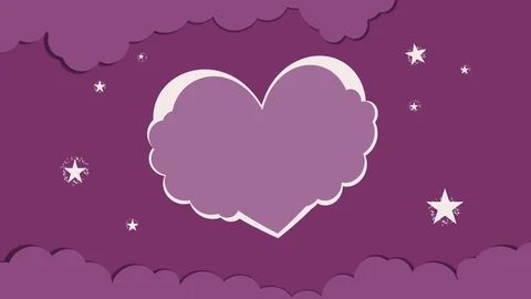 Purplish heart-winged custom Message motion greeting card Stock Footage 102821877