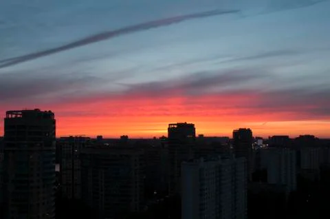 Purplish red sunset Stock Photos