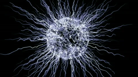 PURPLISH TENTACLES ON SPHERE Stock Footage 448299