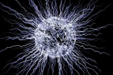 PURPLISH TENTACLES ON SPHERE Stock Footage 602080