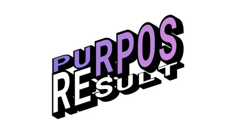 PURPOS vs RESULT, 3D Text Animation in Isometric View with Opposite Word Motion Stock Footage 314263837