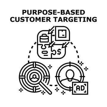 Purpose based customer targeting concept vector illustration Stock Illustration
