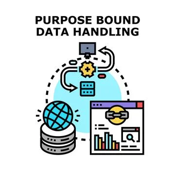 Purpose bound data handling information processing concept illustration Illustration