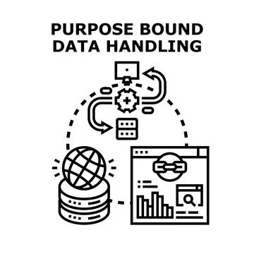 Purpose bound data handling information processing concept illustration Illustration