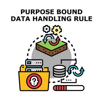 Purpose bound data handling rule explanation Stock Illustration