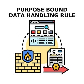 Purpose bound data handling rule concept illustration Stockillustratie