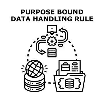 Purpose bound data handling rule managing information Stock Illustration