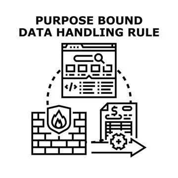 Purpose bound data handling rule concept illustration Illustration