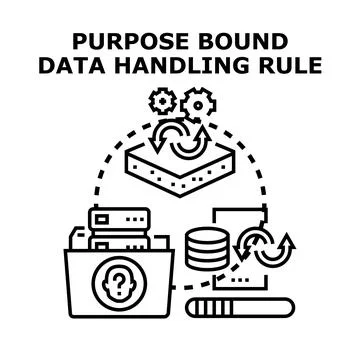 Purpose bound data handling rule explanation Stock Illustration