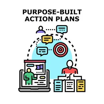 Purpose built action plans for business strategy development Stock Illustration