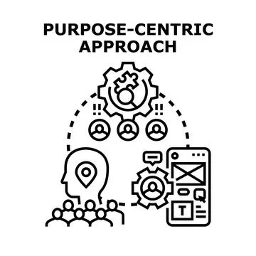 Purpose centric approach developing user experience strategy Stock Illustration