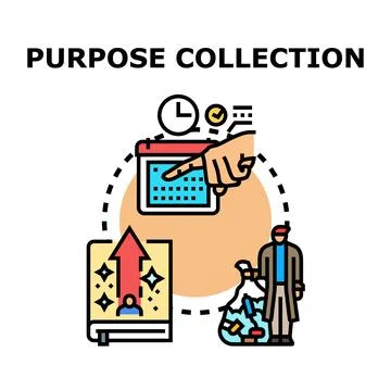 Purpose collection concept planning and goal achievement Stock Illustration