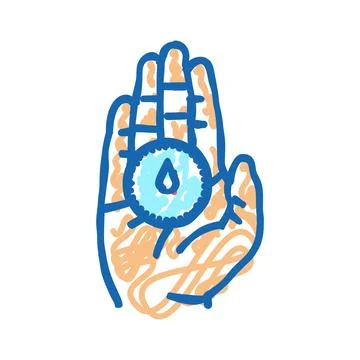 Purpose compass motivation icon doodle illustration Stock Illustration