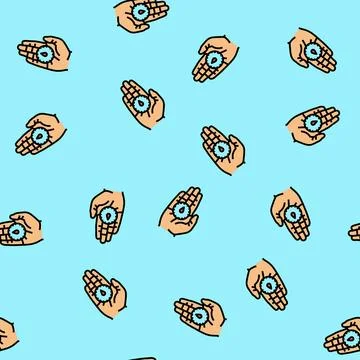 Purpose compass motivation vector seamless pattern Stock Illustration