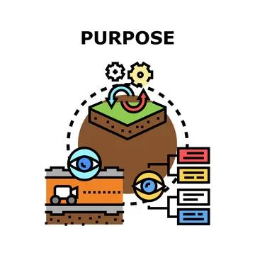 Purpose concept with vision, strategy, and business planning Stock Illustration