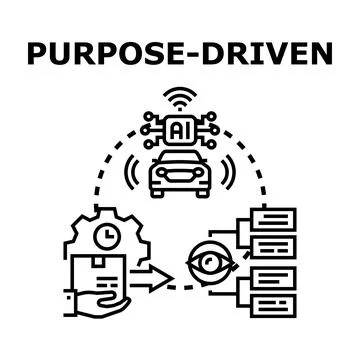 Purpose driven artificial intelligence automated process managing delivery Stock Illustration
