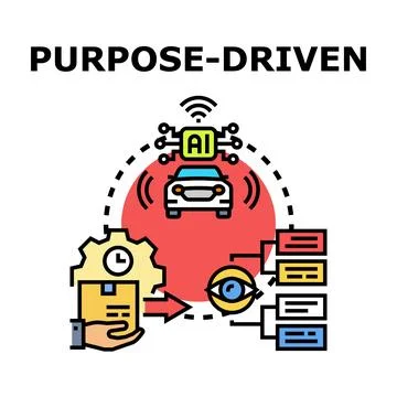 Purpose driven artificial intelligence automated process managing delivery Stock Illustration