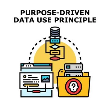Purpose driven data use principle illustration Stock Illustration