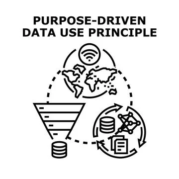 Purpose driven data use principle icon Stock Illustration
