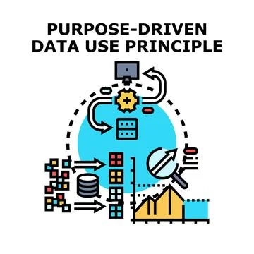 Purpose driven data use principle concept Illustrazione stock