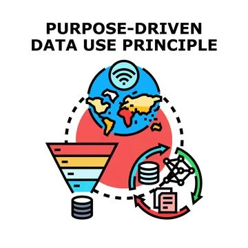 Purpose driven data use principle icon Stock Illustration