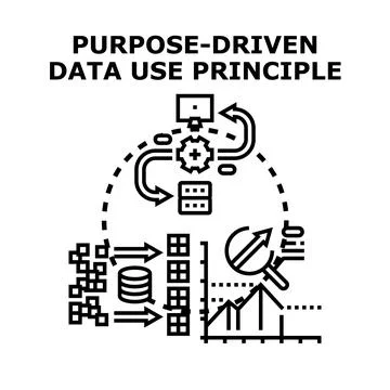 Purpose driven data use principle concept Illustrazione stock
