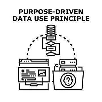 Purpose driven data use principle illustration Stock Illustration