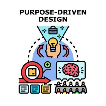 Purpose driven design process creating project value Stock Illustration