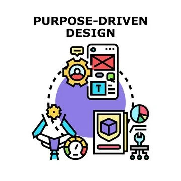 Purpose driven design process developing user interface strategy Stock Illustration