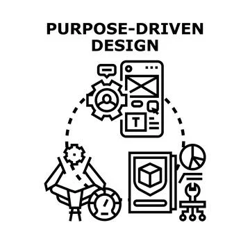 Purpose driven design process developing user interface strategy Stock Illustration