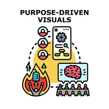 Purpose driven visuals inspiring business strategy and targeted innovation Stock Illustration