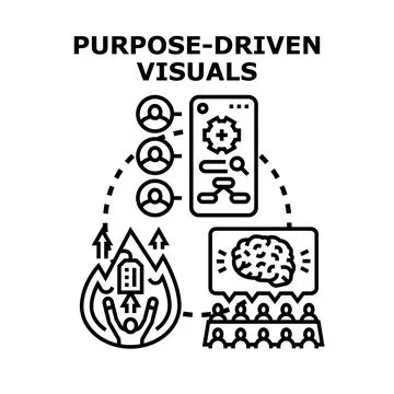 Purpose driven visuals inspiring business strategy and targeted innovation Stock Illustration