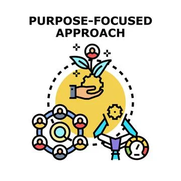 Purpose focused approach concept creating growth and team development Stock Illustration