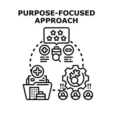 Purpose focused approach optimizing business strategy and goal achievement Stock Illustration