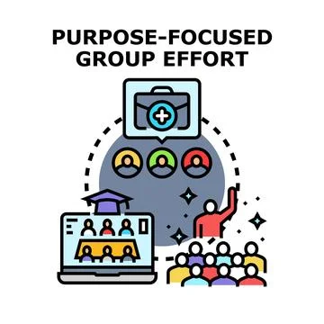 Purpose focused group collaboration and business team effort Stock Illustration