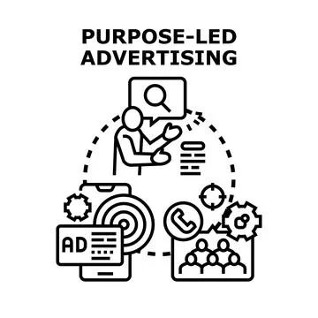 Purpose led advertising concept vector business illustration Stock Illustration