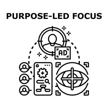 Purpose led focus concept illustration on marketing strategy Stock Illustration