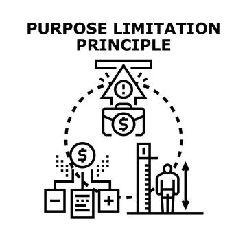 Purpose limitation principle data privacy and security Stock Illustration