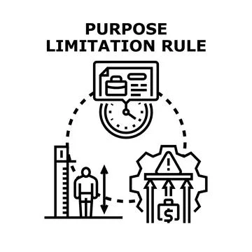 Purpose limitation rule controlling data processing and usage 스톡 일러스트
