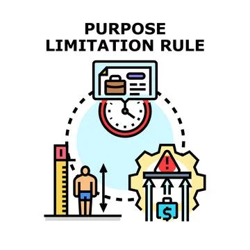 Purpose limitation rule controlling data processing and usage Stockillustratie