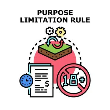 Purpose limitation rule restricting data usage concepts Stock Illustration