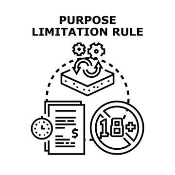 Purpose limitation rule restricting data usage concepts Stock Illustration