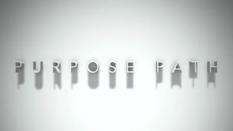 Purpose path 3D title animation white text on a white background Stock Footage 299380584