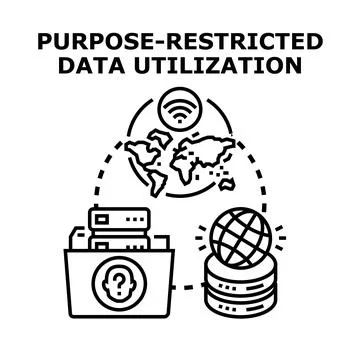 Purpose restricted data utilization protecting sensitive information concept Stock Illustration