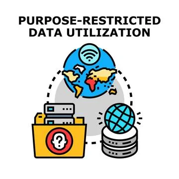 Purpose restricted data utilization protecting sensitive information concept Stock Illustration