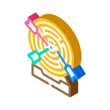 Purpose targeting isometric icon vector illustration Stock Illustration